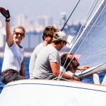 La Infanta Doña Elena en el campo de regatas a bordo del "Titia" en el que competirá en la 37 Copa del Rey Mapfre de Vela en la Bahia de Palma de Mallorca.