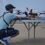 Un dron de rescate similar al que intervino para salvar al niño en Sagunto