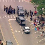 La policía de Highland Park, en el lugar del tiroteo durante el desfile por el Día de Independencia