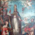 En la imagen, un cuadro de la Escuela de Quito que representa a San Fermín de Amiens | Fuente: Dominio Público