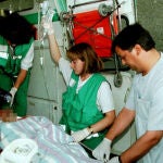 Miguel Ángel Blanco en la ambulancia camino del hospital