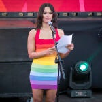 Chanel Terrero dando el pregón del Orgullo de Madrid.