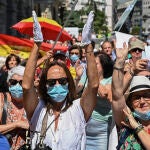Manifestación ayer frente al Congreso de los Diputados por el 25 aniversario del secuestro y asesinato de Miguel Ángel Blanco