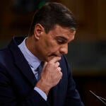 El presidente del Gobierno, Pedro Sánchez, durante su intervención en el Debate sobre el Estado de la Nación