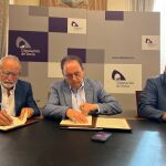 El presidente de la Diputación de Soria, Benito Serrano, durante la firma de un convenio con Cesefor