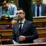 El exdiputado de Ciudadanos Pablo Cambronero, durante la segunda jornada del debate sobre el estado de la nación este miércoles en el Congreso. EFE/Chema Moya
