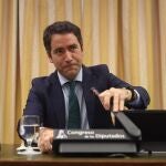 El exsecretario general del PP Teodoro García Egea en la Comisión de Seguridad Vial, en el Congreso de los Diputados