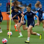 Esther González, delantera de la selección española, durante el último entremamiento