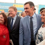 El presidente del Gobierno, Pedro Sánchez, y el presidente de la Generalitat Valenciana, Ximo Puig, hoy en Morella (Castellón)