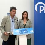 El presidente del PP, Carlos Mazón, y la secretaria general del PP, María José Catalá