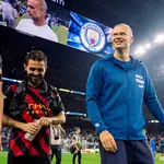 Erling Haaland durante un partido con el City