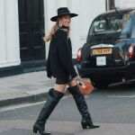 Street style con botas altas.