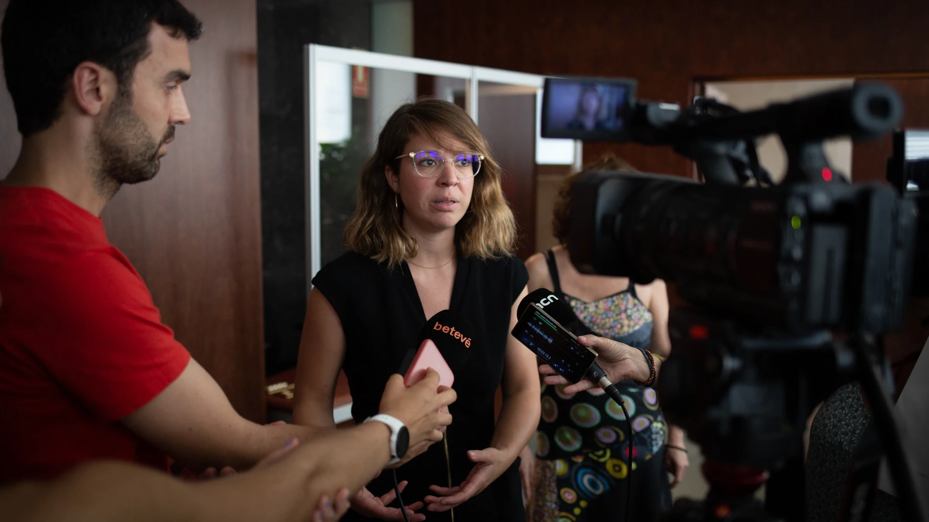 La teniente de alcalde de Urbanismo de Barcelona, Janet Sanz, en declaraciones a los periodistas DAVID ZORRAKINO - EUROPA PRESS 22/07/2022