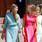 Leonor y Sofía en Santiago de Compostela.