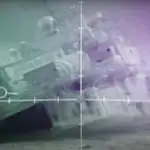 El USS Denver durante su hundimiento en el Océano Pacífico