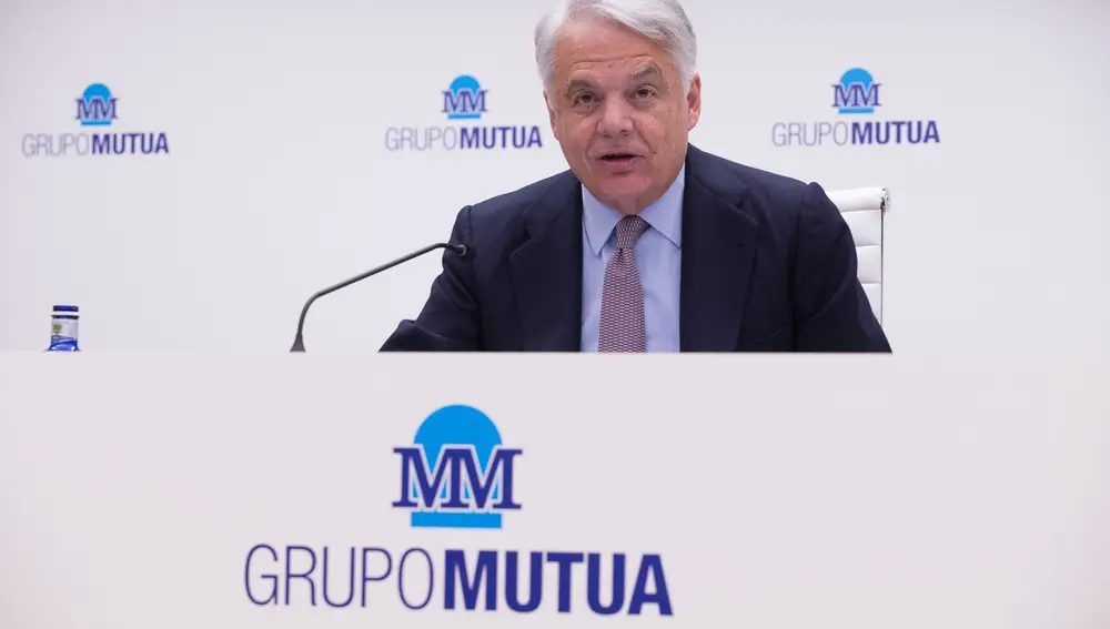 El presidente de Grupo Mutua Madrileña, Ignacio Garralda, durante la presentación de resultados