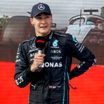 George Russell, después de lograr la "pole" en Hungaroring