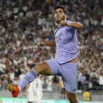 Marco Asensio celebra el segundo gol del Real Madrid