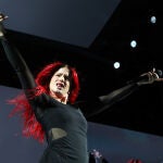 La cantante Rosalía durante su concierto en el recinto Trui Son Fusteret, a 1 de agosto de 2022, en Palma de Mallorca, Mallorca