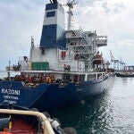 Imagen del "Razoni", el barco con más de 26.000 toneladas de maíz