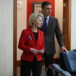 Pedro Sánchez recibió a la presidenta de la Comisión Europea Úrsula Von der Leyen en el Palacio de la Moncloa.