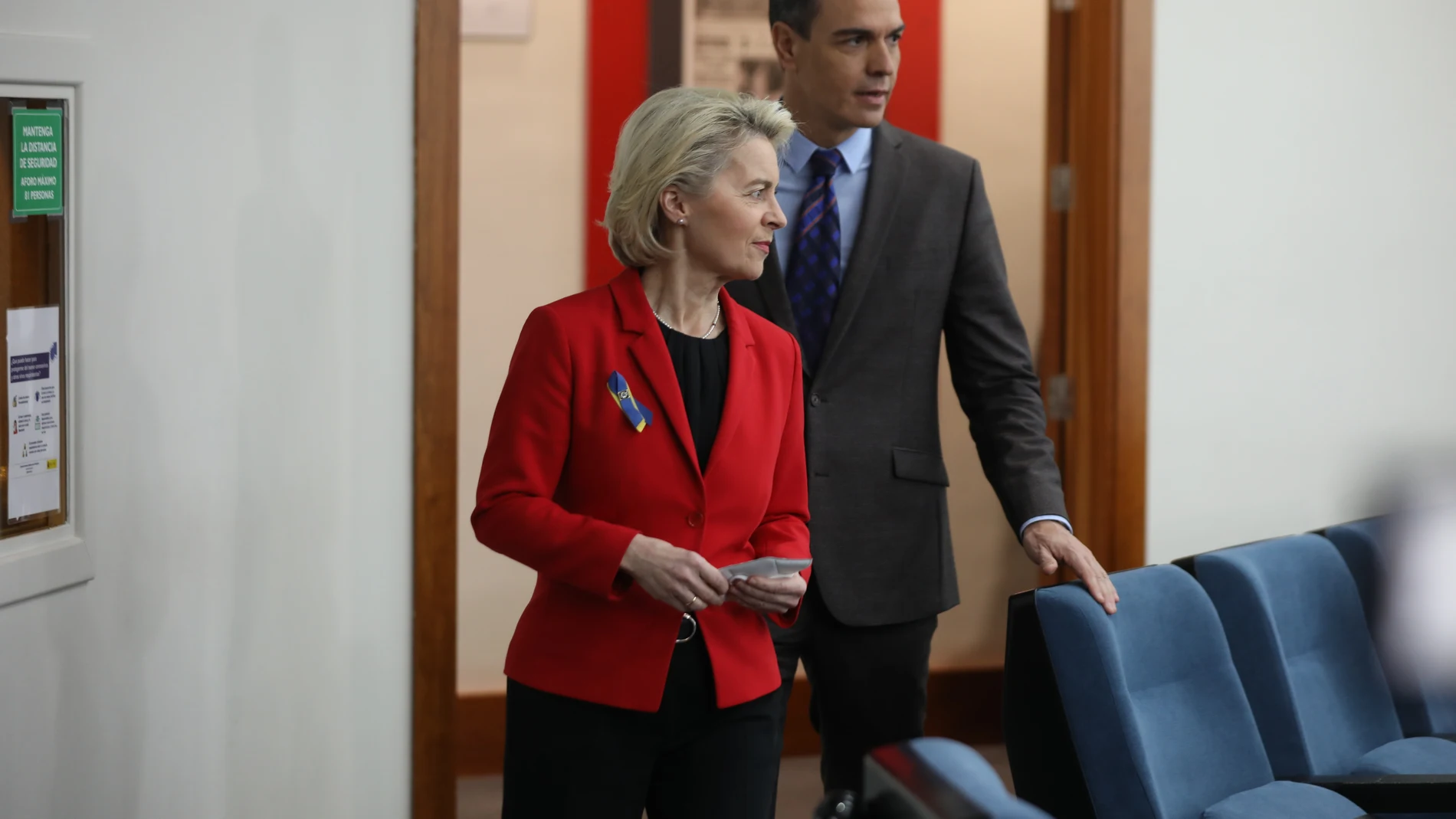 Pedro Sánchez recibió a la presidenta de la Comisión Europea Úrsula Von der Leyen en el Palacio de la Moncloa.