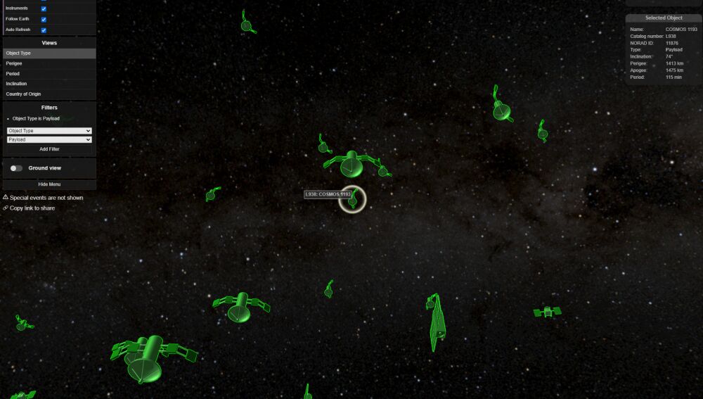 La herramienta también permite mirar desde la Tierra hacia el espacio.