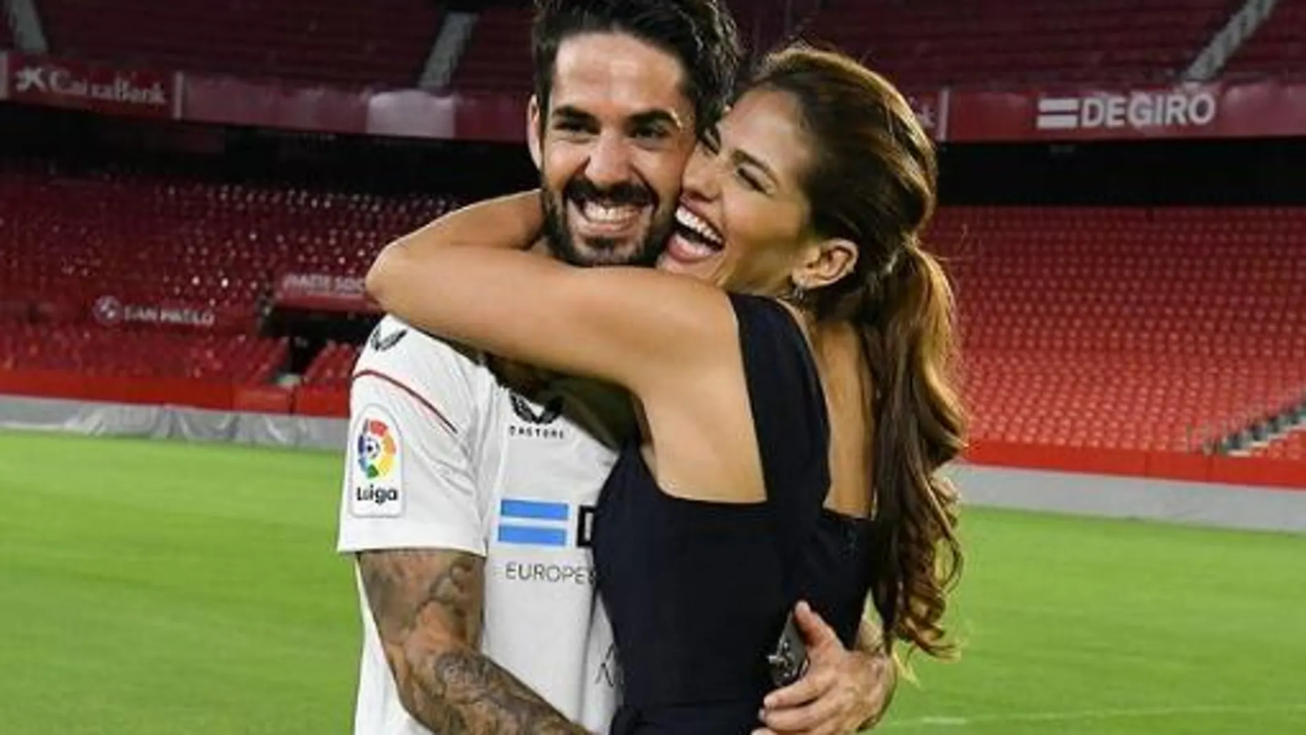 Sara, durante la presentación de Isco como jugador del Sevilla CF