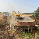 Sellado de uno de los pozos ilegales en el entorno de Doñana