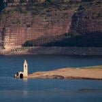 El pantano de Sau, en el término de Vilanova de Sau (Barcelona) y que está al 39% por ciento de su capacidad debido a la sequía que sufre Cataluña