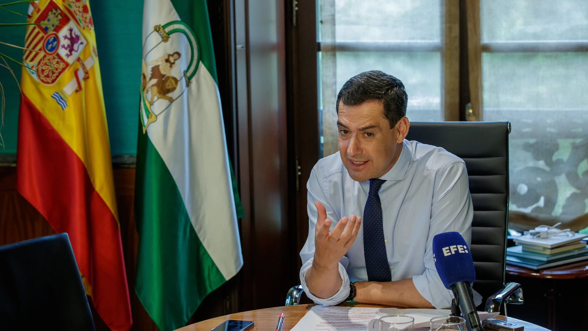 El presidente andaluz, Juanma Moreno. EFE/Julio Muñoz