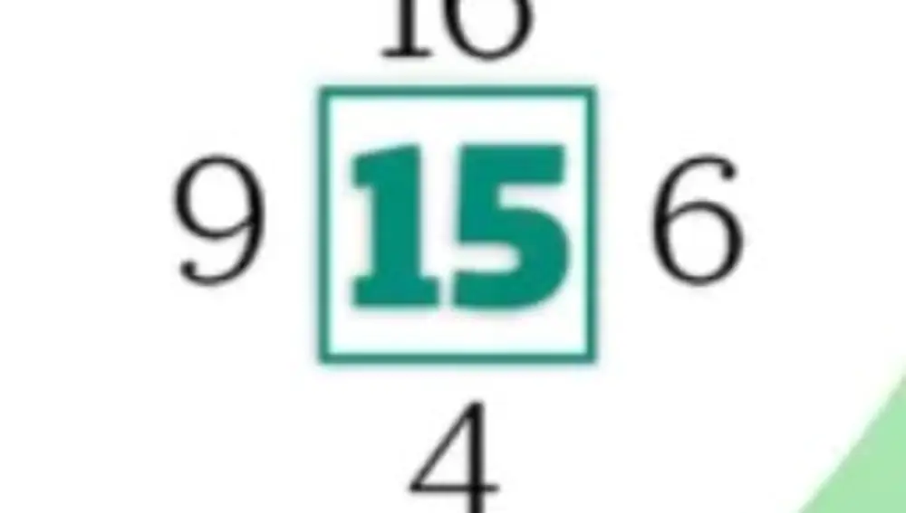 x = 16 - 4 - 6 + 9 ; x = 15