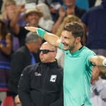 Pablo Carreño celebra su triunfo ante Evans en las semifinales del Masters 1.000 de Montreal