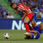 El delantero del Atlético de Madrid Matheus Cunha. EFE/Juan Carlos Hidalgo