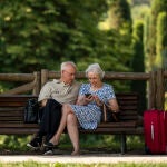 Dos turistas en El Retiro