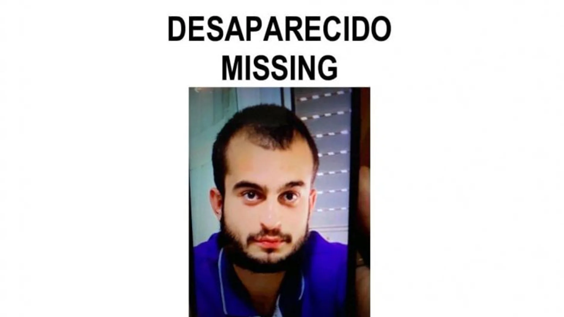 Cartel con el rostro del joven desaparecido