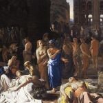 En esta obra, "La Peste en Atenas", pintada por el artista Michiel Sweerts, se muestra la devastación de una epidemia que afectó a la ciudad en el año 430 a. C.
