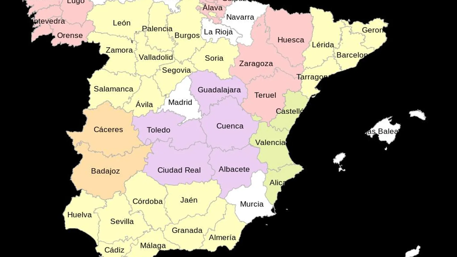 Mapa provincias de España