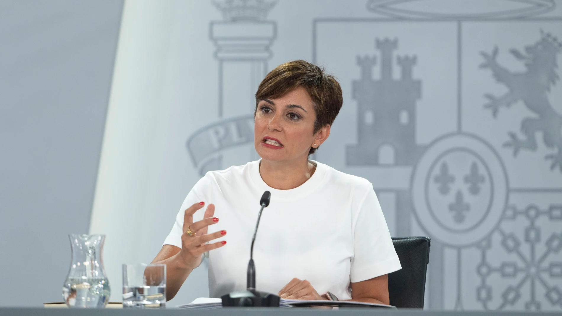 La ministra Portavoz, Isabel Rodríguez, durante una rueda de prensa posterior a una reunión del Consejo de Ministros