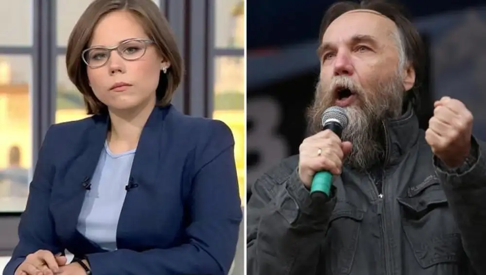 La periodista asesinada Daria Dugina y su padre Alexander Dugin