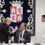 El presidente de las Cortes, Carlos Pollan, durante la Junta de Portavoces de las Cortes