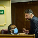 Gabriel Rufian (ERC) durante la sesión del pleno del Congreso de los Diputados de hoy