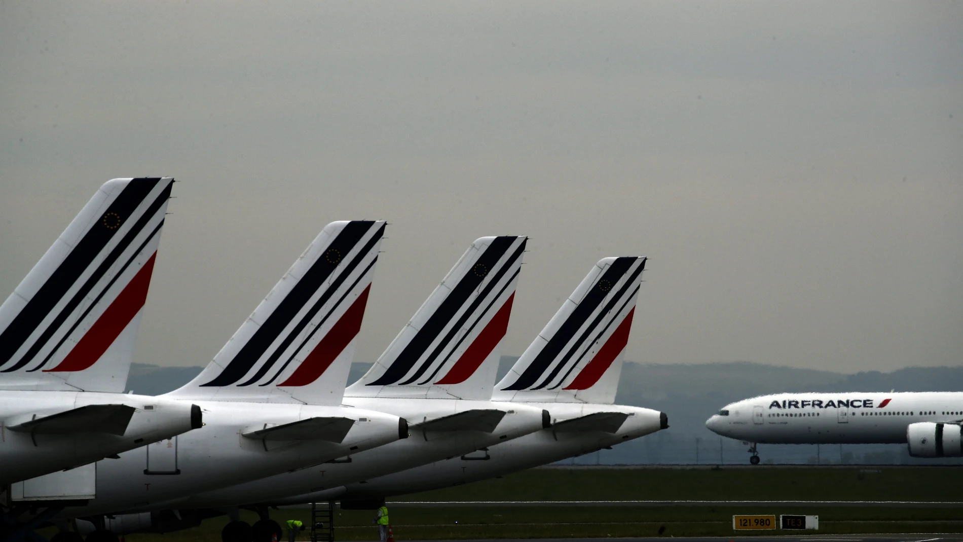 Aviones de Air France en el aeropuerto Charles de Gaulle en París