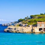 Cala Mondrago, en el Parque Natural de Mondrago, en Santanyí, Mallorca (Islas Baleares)
