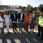La consejera María González Corral visita las obras junto al alcalde de Medina de Rioseco, David Esteban; y la delegada territorial de la Junta, Raquel Alonso, entre otros