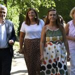 El secretario general de Agenda Urbana y Vivienda , David Lucas Parrón, junto a la alcaldesa de Segovia, Clara Martín, y la delegada del Gobierno en Castilla y León, Virginia Barcones, visitan las obras de rehabilitación del Cervantes de Segovia
