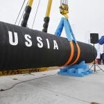 Acto de inauguración de las obras del gasoducto Nord Stream 2, cerca de San Petersburgo, en 2010. La tubería, que debía reforzar el flujo de gas entre Rusia y Alemania, está paralizada a causa de la invasión de Ucrania