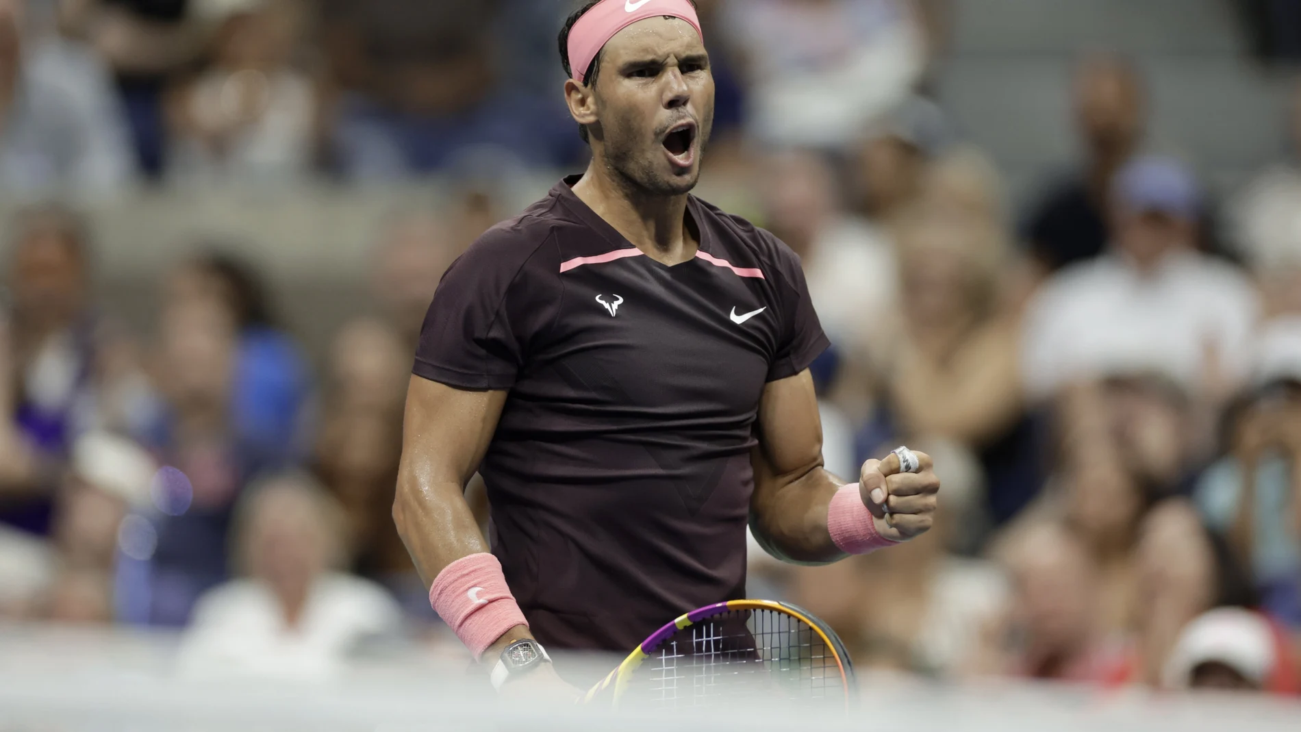 Nadal celebra su cómoda victoria ante Gasquet