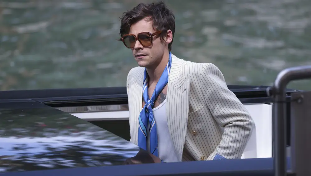 El cantante Harry Styles presentó ayer en Venecia «No te preocupes, querida», cinta que protagoniza