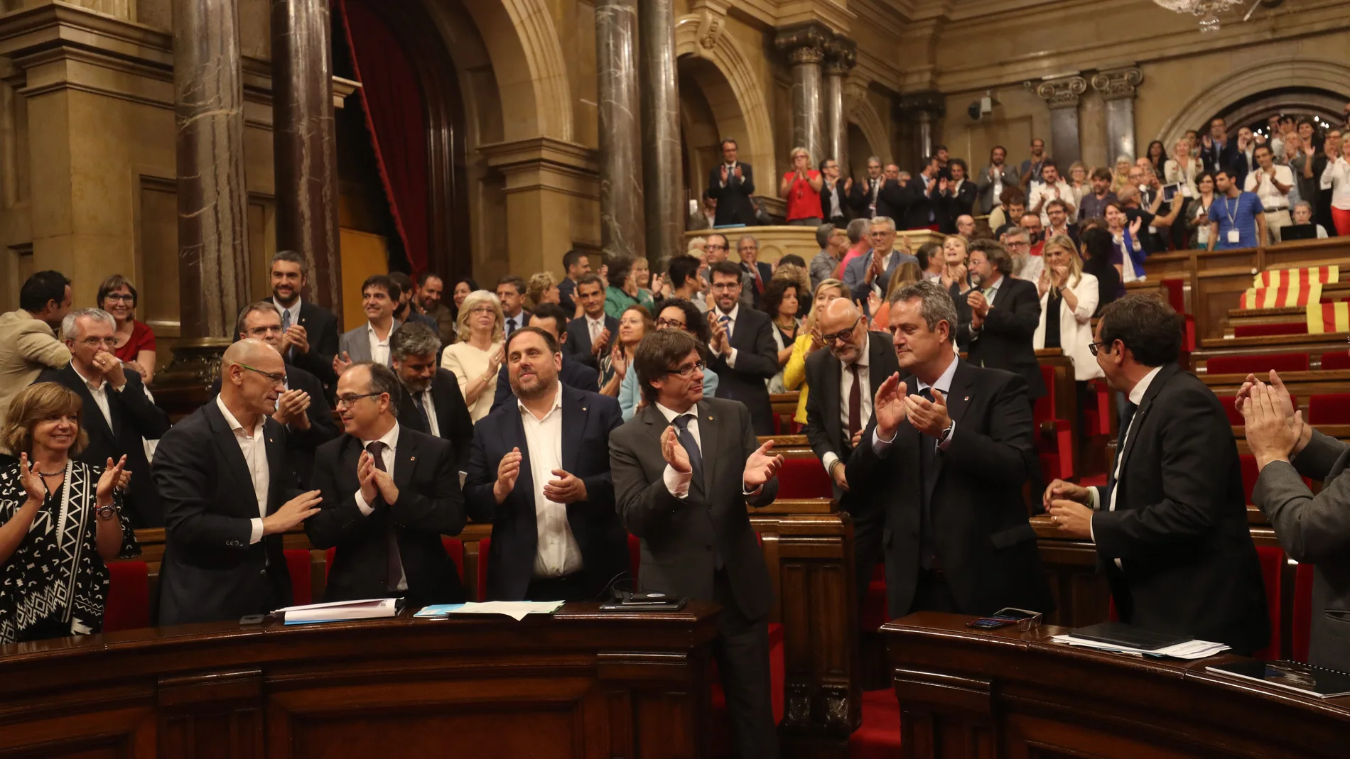 Puigdemont en el Parlament durante la sesión del 6 de septiembre de 2017